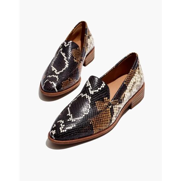 Madewell Women's 9.5 The Frances Loafer on Snake Embossed Leather Retails $158 - Picture 3 of 11